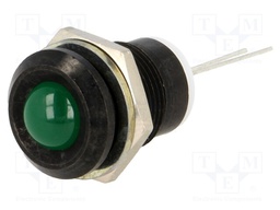 Indicator: LED; prominent; Cutout: Ø12mm; for PCB; brass; ØLED: 8mm