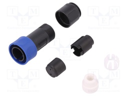 Connector: circular; plug; male; PIN: 2; w/o contacts; for cable