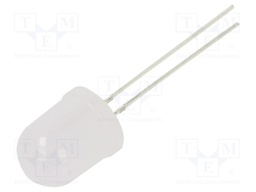 LED; 10mm; red; 14400÷18000mcd; 30°; Front: convex; Pitch: 2.54mm