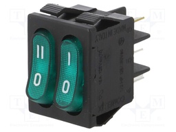 ROCKER; DPST; Pos: 2; OFF-ON; 16A/250VAC; max.125°C; 30x22x21.4mm
