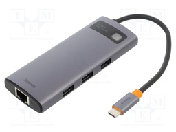 Hub USB; HDMI socket,RJ45 socket,USB A socket x3,USB C socket