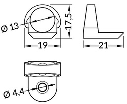 Flat holder; grey; ABS; PEN8