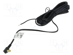 Cable; 2x0.52mm2; DC 5,5/2,1 plug; angled; black; 5m; -25÷70°C