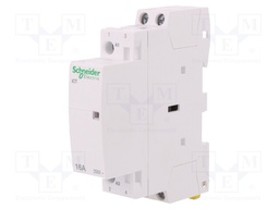 Contactor: 2-pole installation; NO x2; 24VAC; 16A; DIN; ICT; W: 18mm