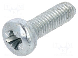 Screw; M3x10; Head: cheese head; Pozidriv; PZ1; steel; zinc
