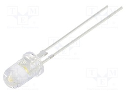 LED; 5mm; white warm; 40000mcd; 15°; Front: convex; Pitch: 2.54mm