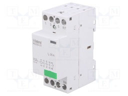 Contactor: 4-pole installation; NC + NO x3; 24VAC; 24VDC; 25A; DIN
