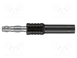 Plug; 4mm banana; 16A; 60VDC; black; 66.9mm; Plating: nickel plated
