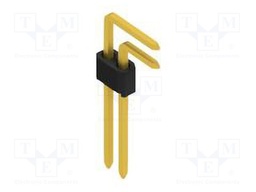 Connector: pin strips; pin header; male; PIN: 2; 1.27mm; THT; 2x1