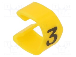 Markers for cables and wires; 4÷5mm; PVC; yellow; -30÷80°C