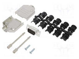 D-Sub; PIN: 9; male; shielded; straight; soldering; for cable