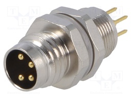 Connector: M8; male; PIN: 4; for panel mounting,rear side nut