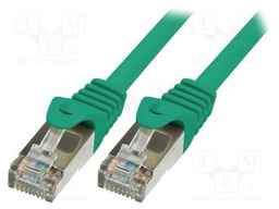 Patch cord; F/UTP; 5e; stranded; CCA; PVC; green; 10m; 26AWG