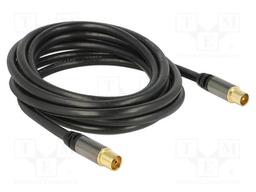 Cable; 3m; coaxial 9.5mm socket,coaxial 9.5mm plug; black; 75Ω