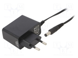Power supply: switched-mode; constant voltage; 9VDC; 1A; 9W; plug