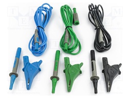 Set of cables and adapters; 1kV; 10A; 2m; black,blue,green