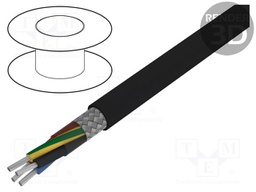 Wire; SiHF-C-Si; Cu; stranded; 4G1,5mm2; teflon; black; -60÷180°C