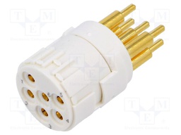 Conector M23 6 Way (Signal) Female Insert with Dip-Solder