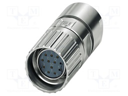 Connector: M23; plug; PIN: 12; crimped; straight; M23 PRO; 8A; 150V