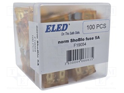 Fuse: fuse; 5A; 32VDC; automotive; 19.09mm; 19.09x5.12x18.87mm