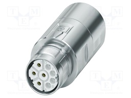 Connector: M23; plug; PIN: 8(4+4); crimped; straight; M23 PRO; 630V