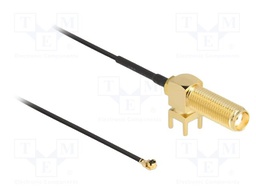 Cable; 150mm; IPEX MHF 1,SMA female; grey; Øcable: 1.13mm; 50Ω