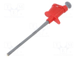 Clip-on probe; hook type; 6A; red; Plating: nickel plated; 4mm