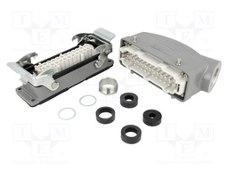 Connector: HDC; male + female; S-E; PIN: 24; 24+PE; size 24B; angled