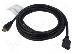 Cable; HDMI socket,HDMI plug; PVC; 5m; black; HDCP 2.2,HDMI 2.1