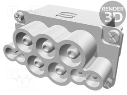 Connector: rectangular; male; Han Com; PIN: 8(4+4); size 10B