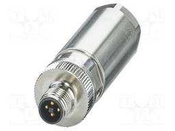 Connector: M12; plug; PIN: 4; 63V; straight; IP65; push-lock; 12A