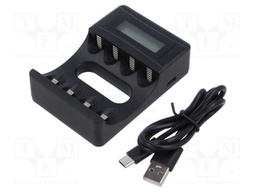 Charger: microprocessor-based; Ni-Cd,Ni-MH; Size: AA,AAA,R03,R6