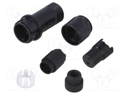 Connector: circular; plug; female; PIN: 2; w/o contacts; for cable