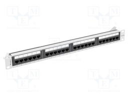 Patch panel; white,black; Number of ports: 24; Cat: 6a; rack 19"