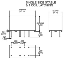 Relay: electromagnetic; DPDT; Ucoil: 5VDC; 0.5A/125VAC; 2A/30VDC