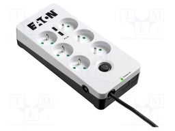 Plug socket strip: protective; Sockets: 6; 250VAC; 10A; IP20
