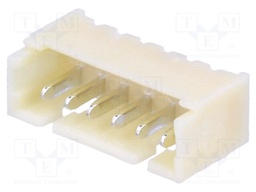 Socket; wire-board; male; 1.25mm; PIN: 6; THT; 125V; 1A; tinned