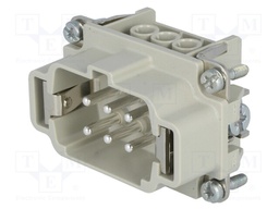 Connector: HDC; contact insert; male; C146; PIN: 6; 6+PE; size E6