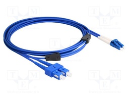 Fiber patch cord; OS2; LC/UPC,SC/UPC; 3m; 9/125um; LSZH; blue; blue