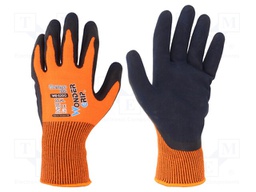 Protective gloves; Size: 10,XL; orange; acrylic,latex