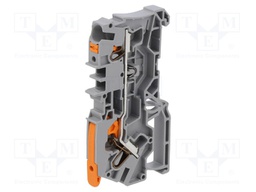 Splice terminal: rail; 0.5÷6mm2; ways: 1; terminals: 2; grey; 2104