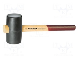 Hammer; 380mm; round; rubber; wood (ash); Ø: 90mm
