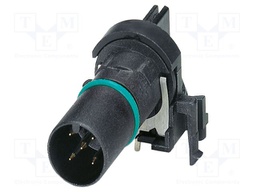 Connector: M12; contact insert; PIN: 5; 60V; angled; IP67; THT; 4A