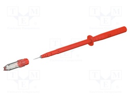 Measuring probe; 1A; red; Socket size: 4mm; Overall len: 128mm