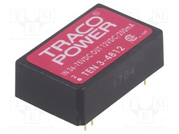 Converter: DC/DC; 3W; Uin: 36÷72V; 12VDC; Iout: 250mA; DIP24; 12.4g