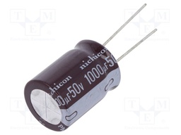 Capacitor: electrolytic; low impedance; THT; 1000uF; 50VDC; ±20%