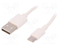 Cable; USB 2.0; USB A plug,USB C plug; 0.5m; white; Core: Cu