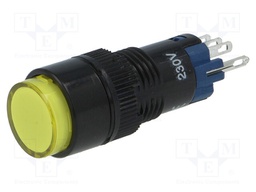 Switch: push-button; Pos: 2; SPDT; 0.5A/250VAC; 1A/24VDC; yellow