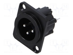 Connector: XLR; socket; male; Plating: silver plated; soldering