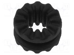 Grommet; Ømount.hole: 6.35mm; Panel thick: max.1.45mm; Mat: rubber